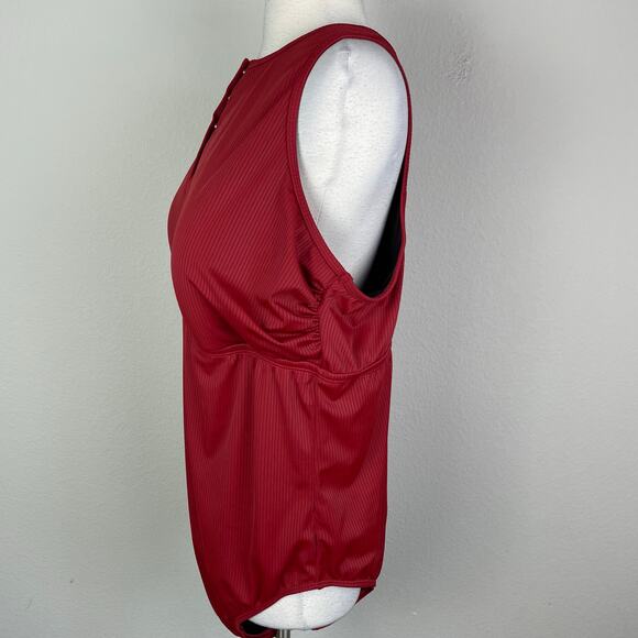 Torrid Rust Red Henley Snap One PIece Swimsuit 4 - Picture 4 of 10